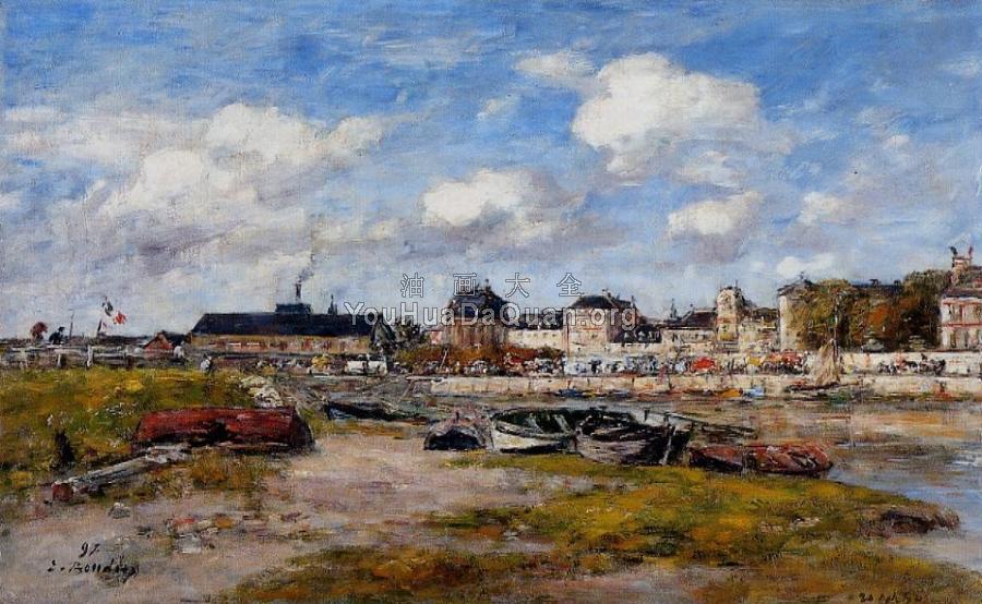 The Port of Trouville, Low Tide - 尤金·布丹